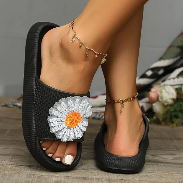 Colorful Sequin Comfortable Versatile Daily Walking Soft Sole Slippers - Image 16