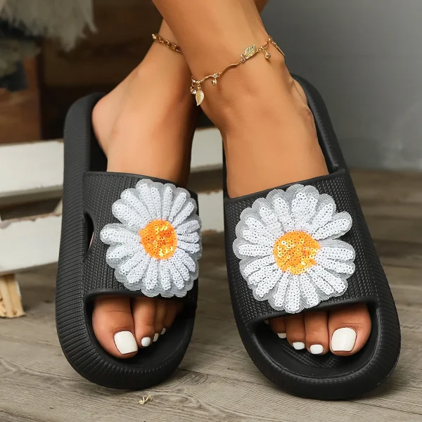 Colorful Sequin Comfortable Versatile Daily Walking Soft Sole Slippers - Image 18