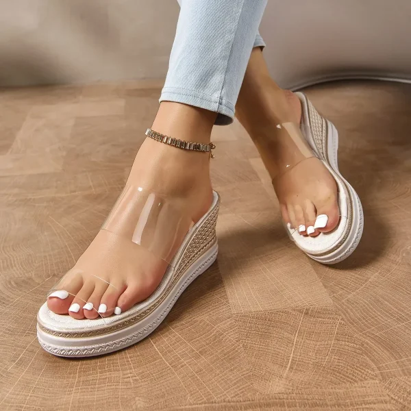 Comfortable Round Toe Transparent Lightweight Non-slip Slippers - Image 9
