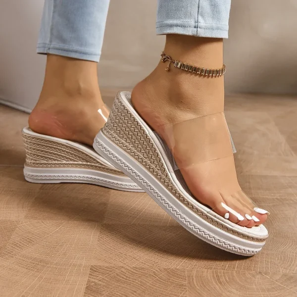 Comfortable Round Toe Transparent Lightweight Non-slip Slippers - Image 3