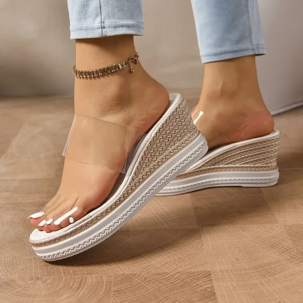 Comfortable Round Toe Transparent Lightweight Non-slip Slippers - Image 5