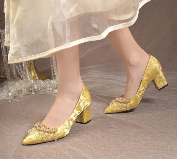 Crystals Diamond Wedding Party Rhinestone High Heels Pumps - Image 4