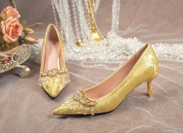 Crystals Diamond Wedding Party Rhinestone High Heels Pumps - Image 5