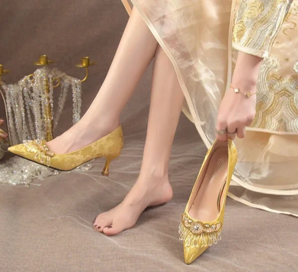 Crystals Diamond Wedding Party Rhinestone High Heels Pumps - Image 2