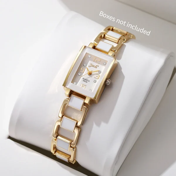 Elegant Alloy Square Dial Clock Hook Buckle Without Box Quartz Wristwatch - Image 4