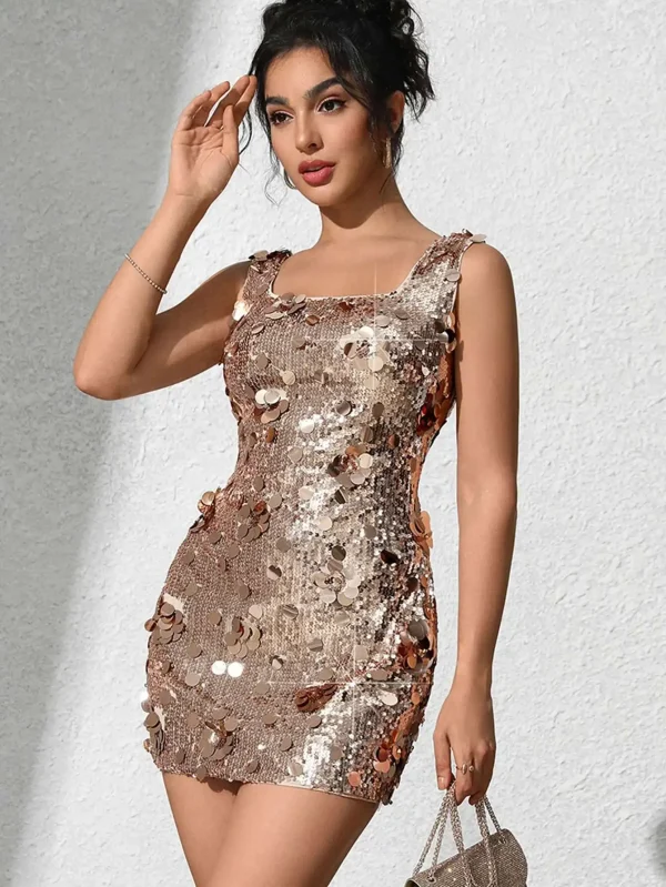 Elegant Backless Sequin Club Birthday Evening Bodycon Mini Dress - Image 5
