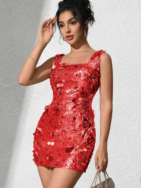 Elegant Backless Sequin Club Birthday Evening Bodycon Mini Dress - Image 8