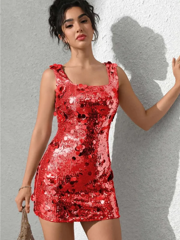 Elegant Backless Sequin Club Birthday Evening Bodycon Mini Dress - Image 9