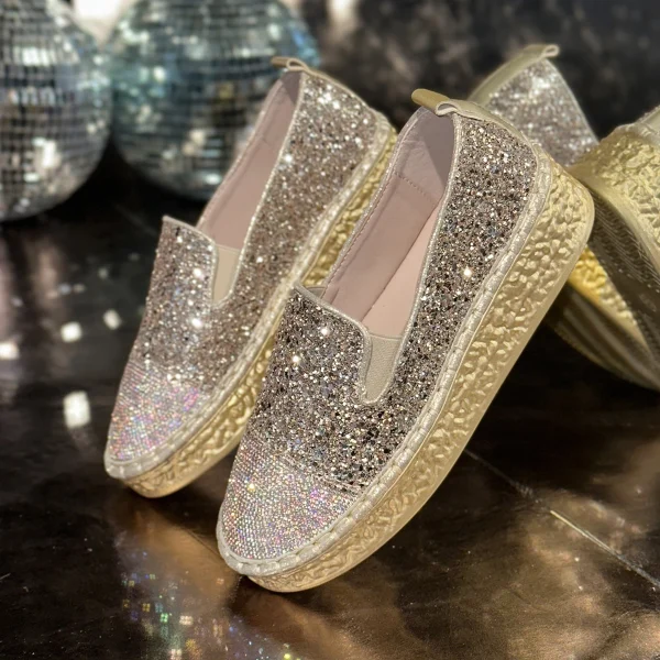 Elegant Bling Sequined Flat With Slip Slip-On Flats Loafers Shoes - Image 9