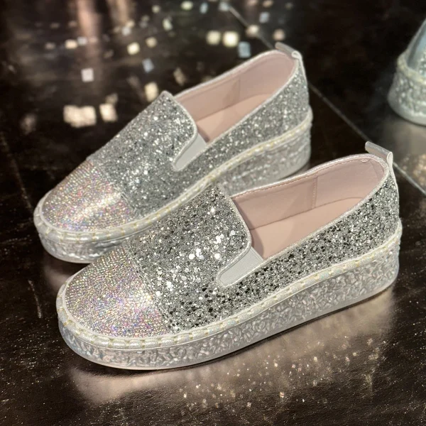 Elegant Bling Sequined Flat With Slip Slip-On Flats Loafers Shoes - Image 5