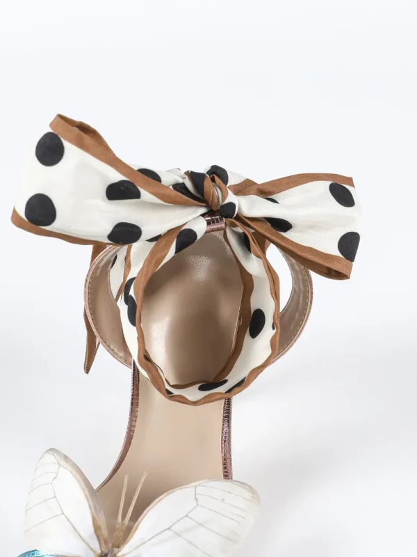 Elegant Butterfly Decoration Ribbon Straps Thin High Heel Pumps - Image 8
