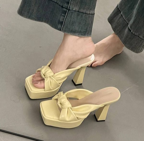 Elegant Butterfly-knot Open Toe Platform Nightclub High Heel Sandals - Image 12