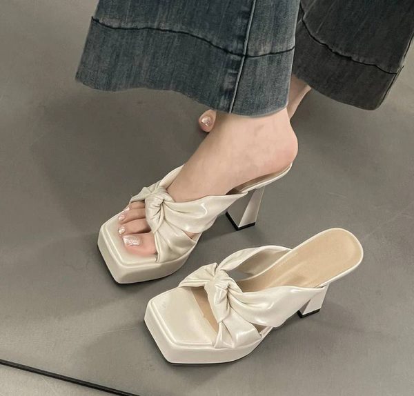 Elegant Butterfly-knot Open Toe Platform Nightclub High Heel Sandals - Image 13