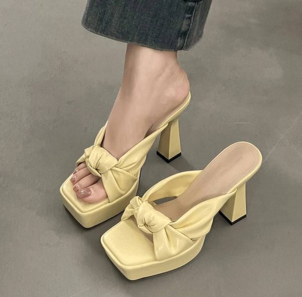 Elegant Butterfly-knot Open Toe Platform Nightclub High Heel Sandals - Image 11