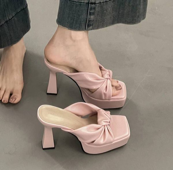 Elegant Butterfly-knot Open Toe Platform Nightclub High Heel Sandals - Image 6