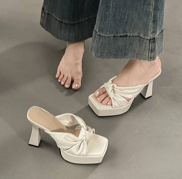 Elegant Butterfly-knot Open Toe Platform Nightclub High Heel Sandals - Image 14
