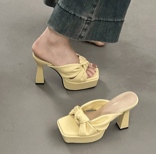 Elegant Butterfly-knot Open Toe Platform Nightclub High Heel Sandals - Image 10