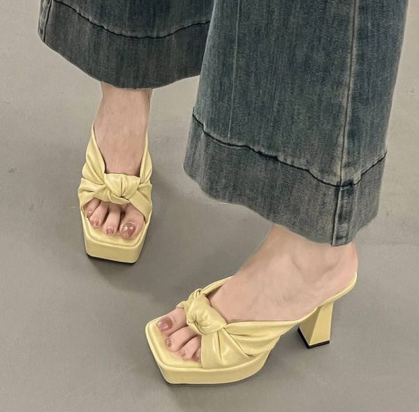 Elegant Butterfly-knot Open Toe Platform Nightclub High Heel Sandals - Image 9