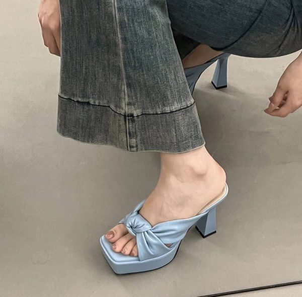 Elegant Butterfly-knot Open Toe Platform Nightclub High Heel Sandals - Image 4