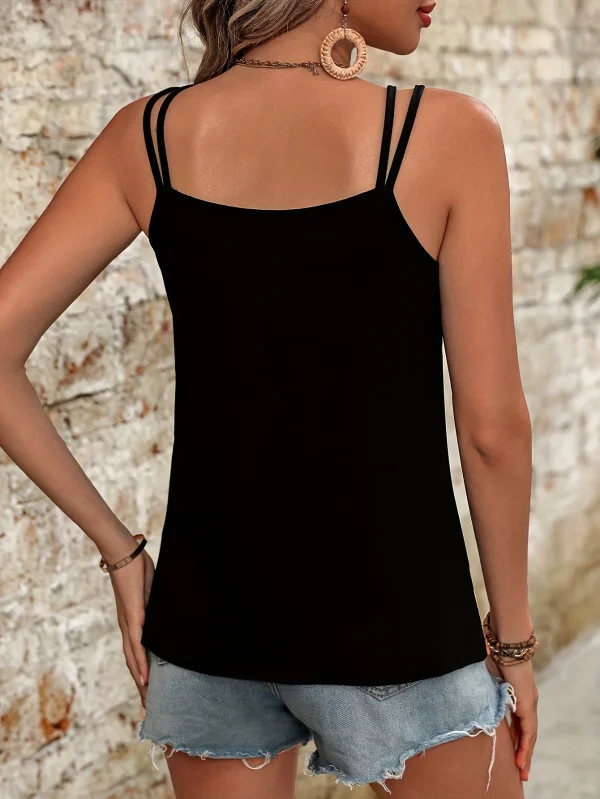 Elegant Color Block Striped Casual Indie Folk V Neck Camis Vacation Sleeveless Tank Tops - Image 6