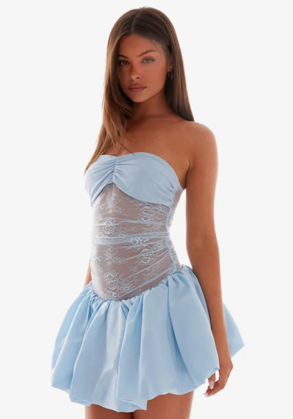 Elegant Fashion  A-Line Tube Strapless Bud High Waisted Skinny Mini Dress - Image 3