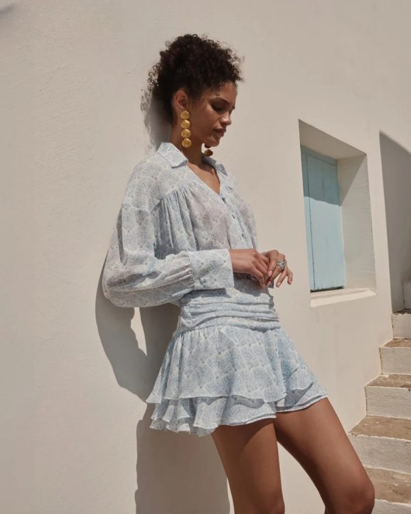 Elegant Fashion Loose Classic Pleated Casual Lapel Long Sleeve Mini Dresses - Image 2