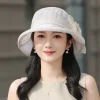 Elegant Fisherman Flower Contrast Color Bucket Portable Wide Brim Beach Sun Hat - Image 15