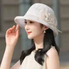 Elegant Fisherman Flower Contrast Color Bucket Portable Wide Brim Beach Sun Hat - Image 14
