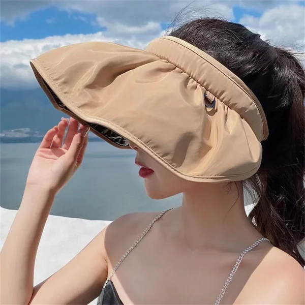 Elegant Foldable Hair Hoop Hat Portable Outdoor Beach Soft Foldable Wide Brim Stylish Sun Hat - Image 9