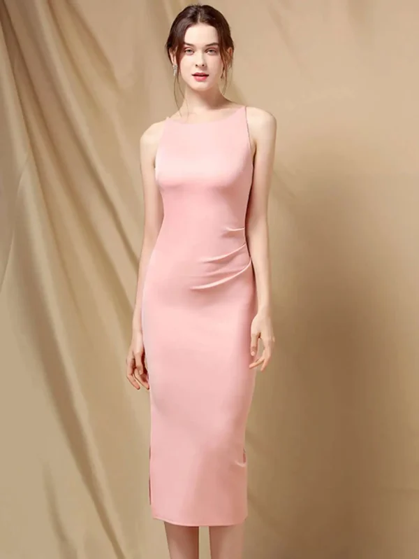 Elegant Folds Sleeveless Birthday Party Prom Evening Bodycon Dresses