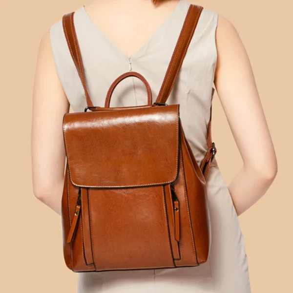 Elegant Genuine Leather Backpack Natural Skin Book Laptop Rucksack Messenger Cross body Shoulder Bag