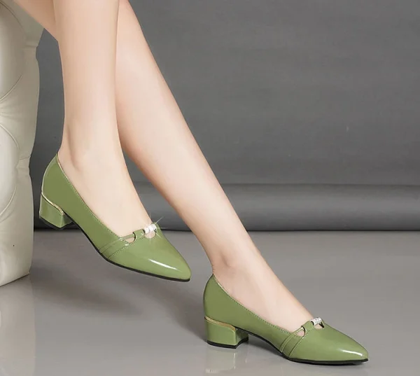 Elegant High Quality Pointed Toe With Medium High Heels Pumps - Image 4