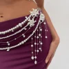 Elegant Imitation Pearl Long Tassel Waist Beads Decoration Chain Dress Belly Belt - Image 4