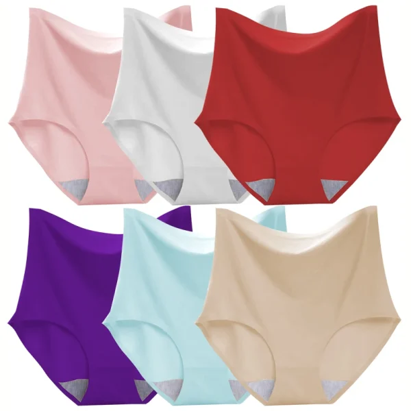 Elegant In Hip Lift plus size Breathable Briefs High waist Seamless Panties - Image 17