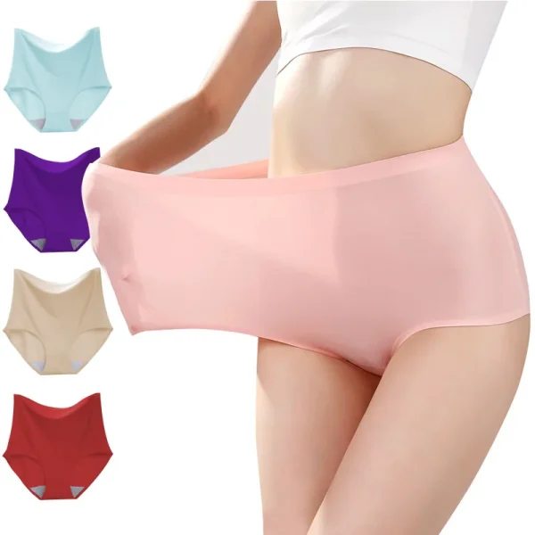 Elegant In Hip Lift plus size Breathable Briefs High waist Seamless Panties - Image 16