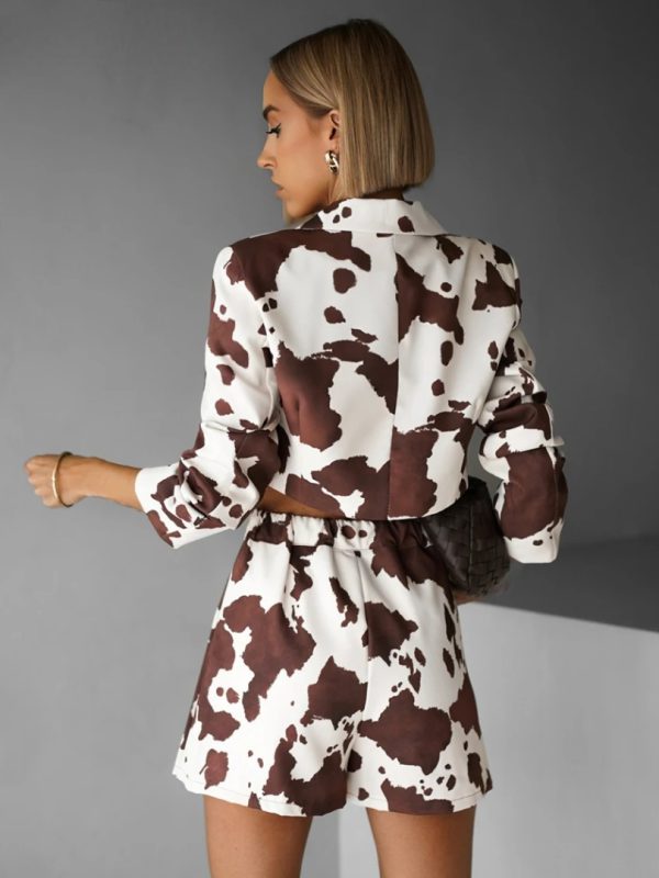 Elegant Long Sleeve Crop Shirt With High Waist Pleated Mini Skirt Set - Image 5