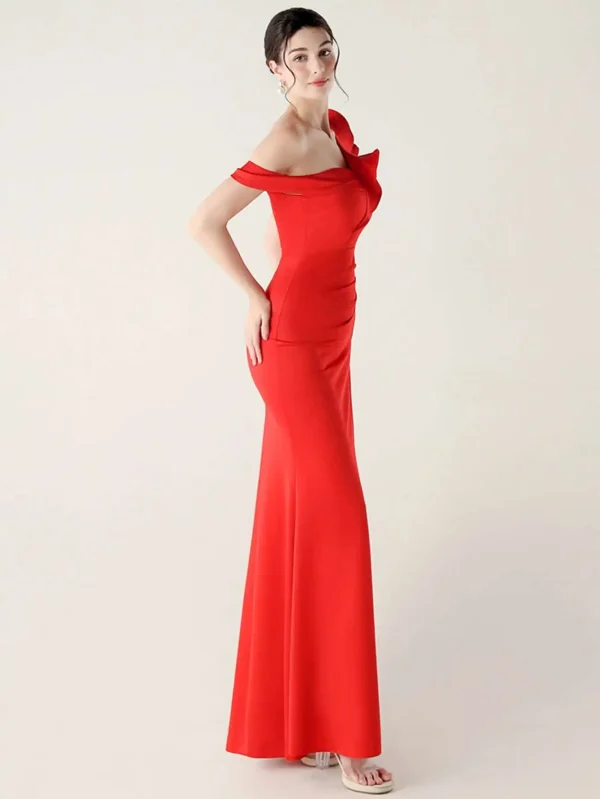 Elegant Luxury Rhinestone One-Shoulder Backless Evening Dresses - Image 6