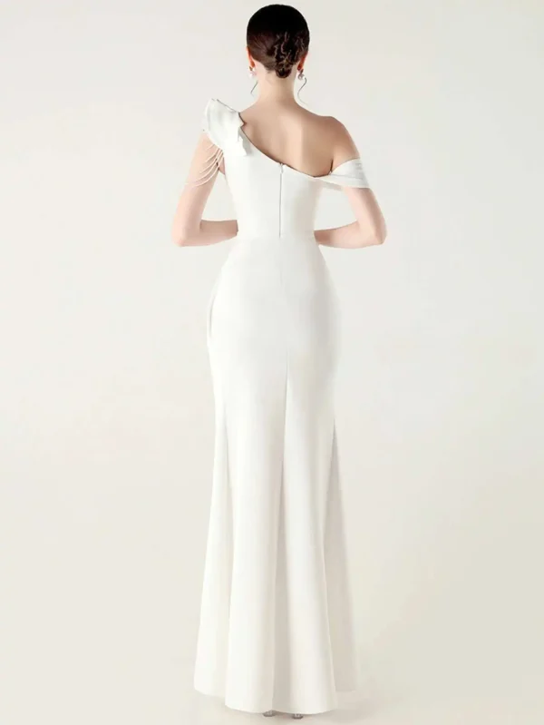 Elegant Luxury Rhinestone One-Shoulder Backless Evening Dresses - Image 16