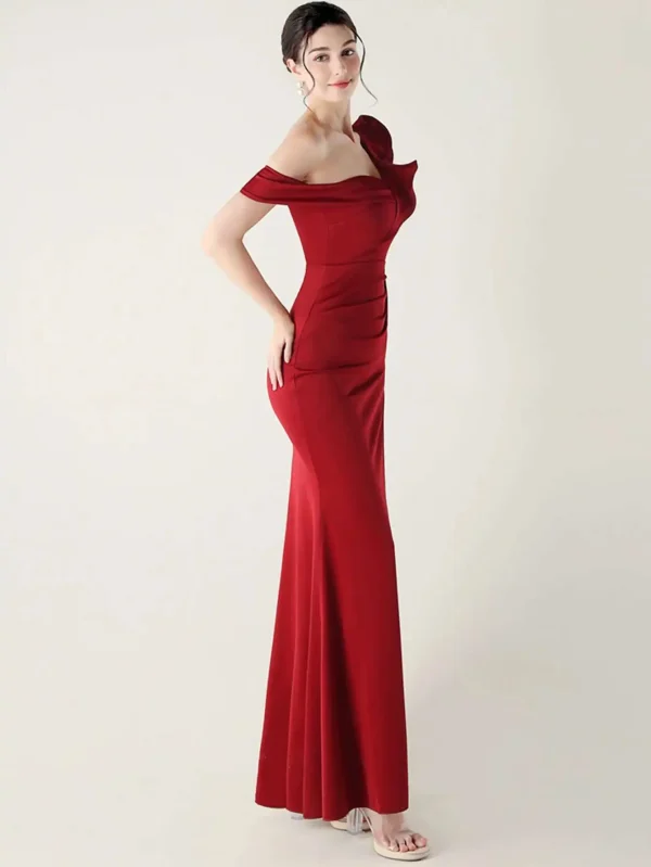 Elegant Luxury Rhinestone One-Shoulder Backless Evening Dresses - Image 3