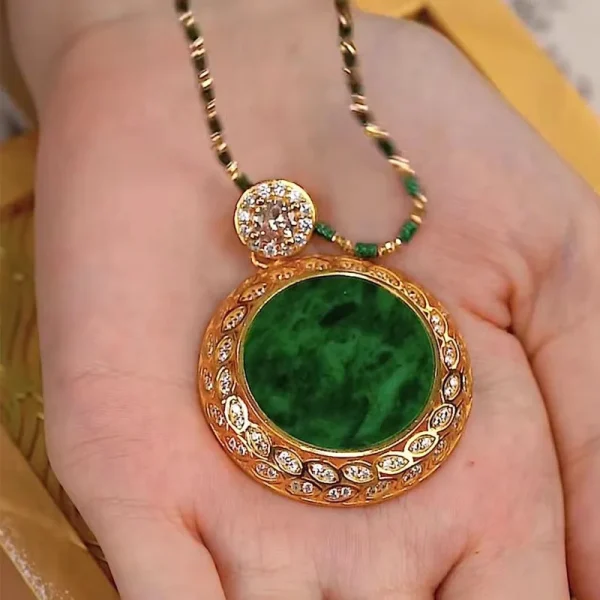Elegant Natural Agate Senior Sense Design Round Beaded Sweater Chain Pendant Necklace - Image 3