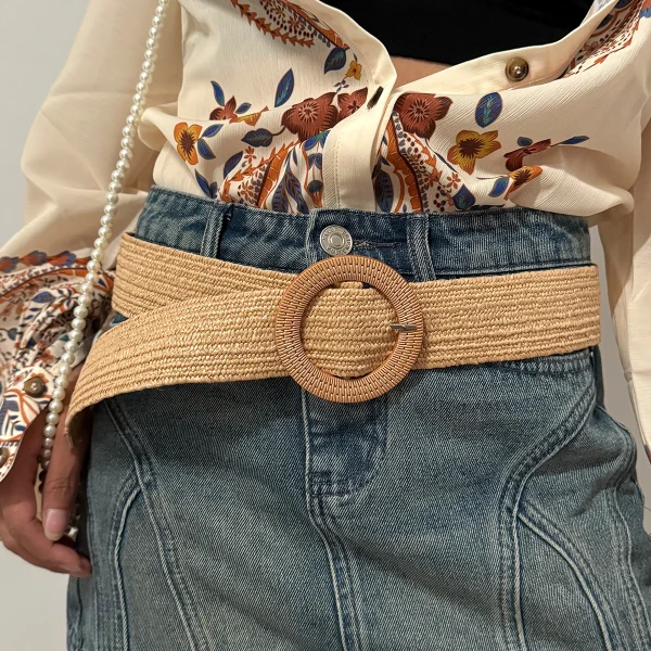Elegant Novelty Boho Solid Beach Waistband Desinger Knitted Shell Bead Dress Belts