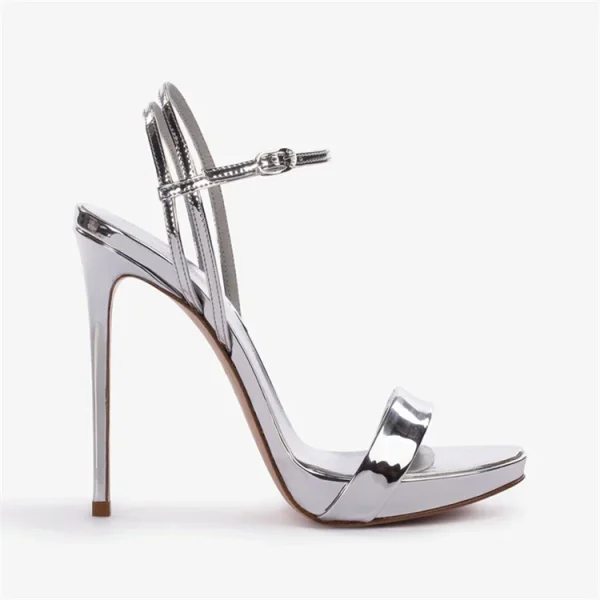 Elegant Open Toes Versatile Waterproof Platform Super High Heels - Image 11