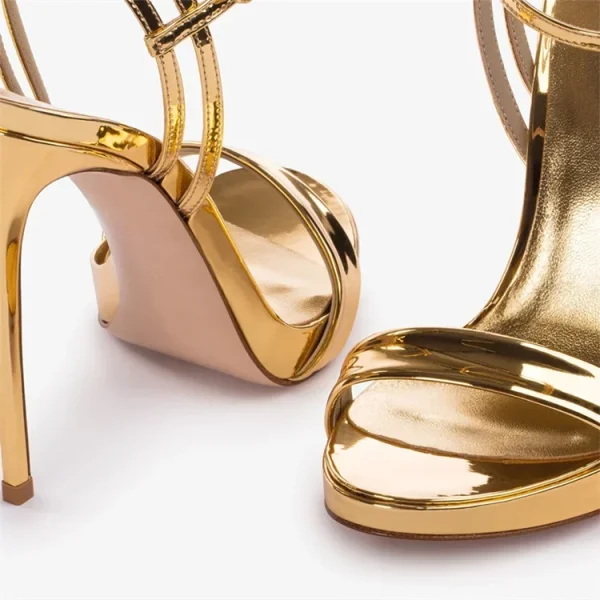 Elegant Open Toes Versatile Waterproof Platform Super High Heels - Image 8
