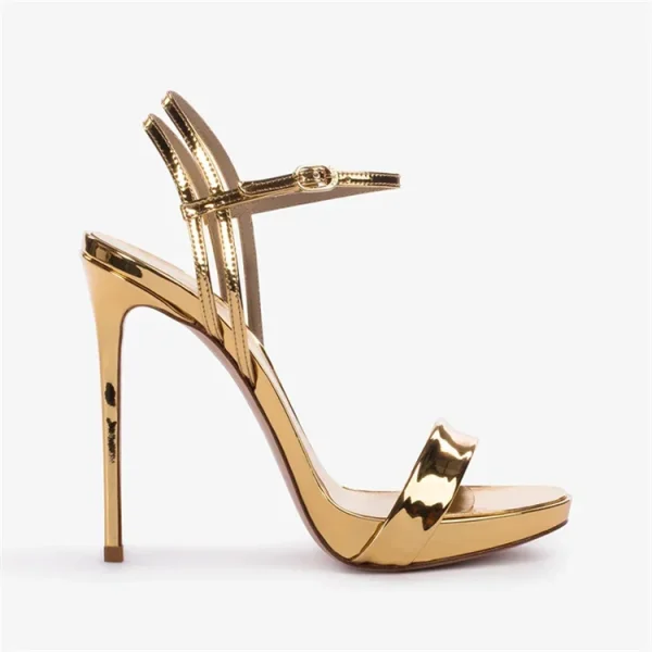 Elegant Open Toes Versatile Waterproof Platform Super High Heels - Image 9