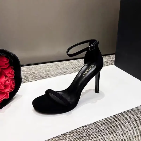 Elegant Platform Waterproof Stiletto Open-Toe Ultra-High Heels Pumps - Image 12
