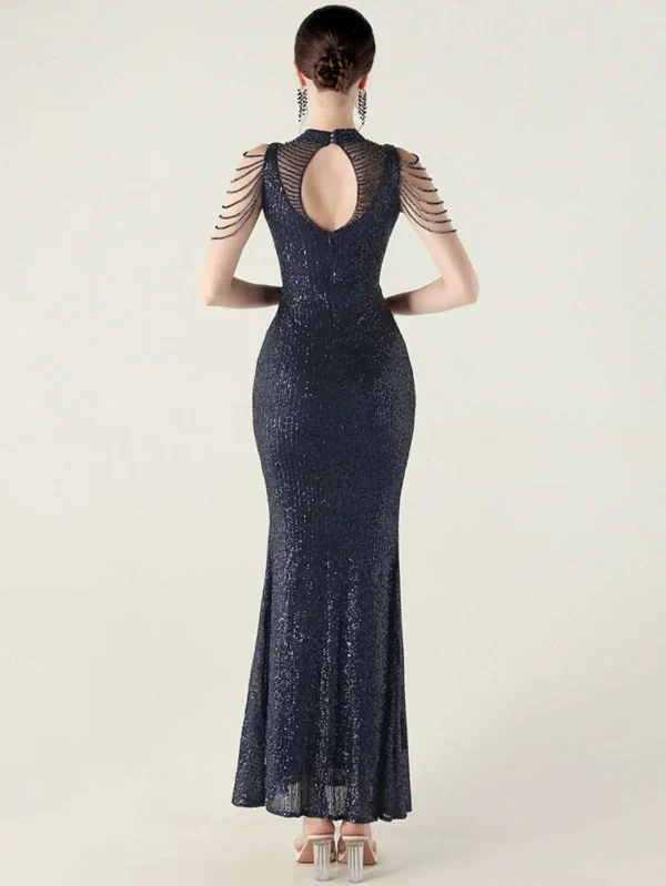 Elegant Rhinestone Sequin Sleeveless Birthday Wedding Dress - Image 20