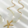 Elegant Statement Exaggerated Ocean Style Big Starfish Natural Shells Pendant Necklace - Image 2