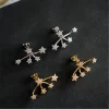 Elegant Sterling Silver Plated 14K Gold Sparkling Zircon Star High Quality Wedding Earrings - Image 5