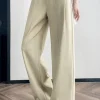 Elegant Straight Casual Denim Cotton Loose Wide Leg Full Pants High Waist Solid Trousers - Image 3