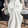 Elegant Straight Casual Denim Cotton Loose Wide Leg Full Pants High Waist Solid Trousers - Image 10